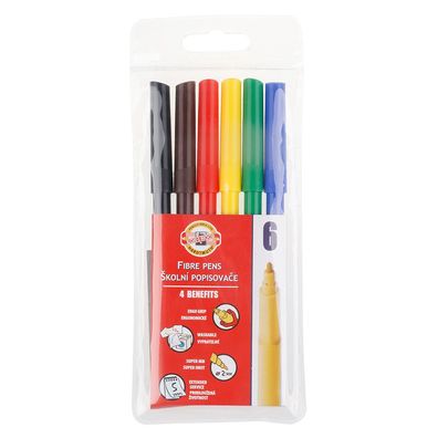 KOH Fasermaler Fisch 2 mm Spitze 6er PP-Hülle