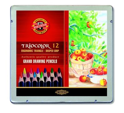 KOH Buntstifte Jumbo Triocolor Künstlerfarbstifte 12er