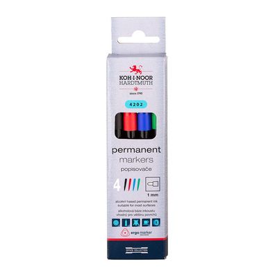 KOH Marker Permanent 4202 Rundspitze 1-2 mm 4er