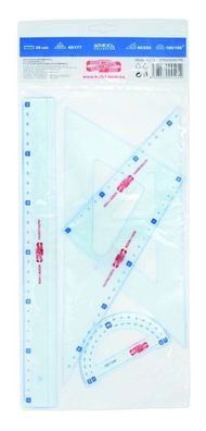 KOH Geometrie - Set 4 Teile 30 cm Lineal transp Blau Druck