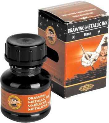 KOH Künstlerzeichentusche Metallic 20g black