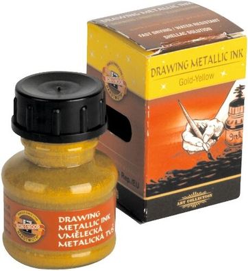 KOH Künstlerzeichentusche Metallic 20g gold yellow