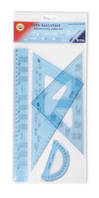 KOH Geometrie - Set 4 Teile 30 cm Lineal transp Blau