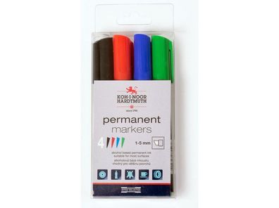 KOH Marker Permanent Keilspitze 1-5 mm 4er