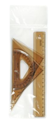 KOH Geometrie - Set 4 Teile 20 cm Lineal transp Braun