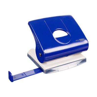 MAG-O Bürolocher mit Ansatzschiene für bis zu 20 Blatt blau