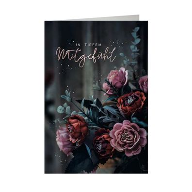 SKOR Trauerkarten mit Silberfolie sortiert 11,5 x 17,5 1St