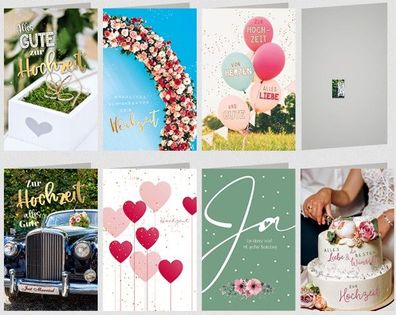 SKOR Glückwunschkarten " Hochzeit " sortiert 1St