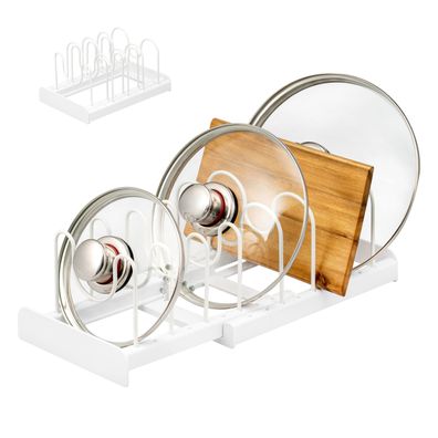 eluno Topfdeckel und Pfannenhalter aus weißem Metall