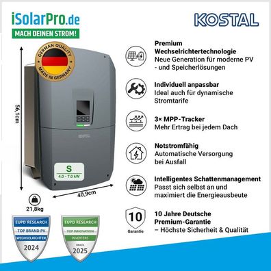 4-7 kW Kostal Plenticore S G3 Hochvolt Hybrid-Wechselrichter 3-phasig