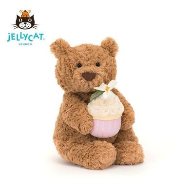 Jellycat Bär mit Cupcake Plüschtier Kuscheltier Stofftier Spielzeug Geschenk 28CM