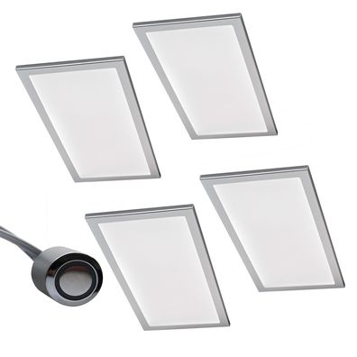 LED Unterbauleuchte Küche 4x6 W Küchenleuchte Basso mit Dimmer IR-Schalter