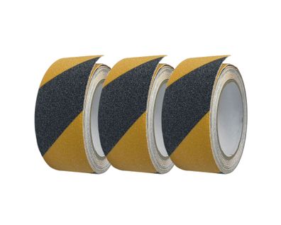 Klebeband Antirutschband Gripband 50mmx5m Antirutschstreifen schwarz-gelb 3 St