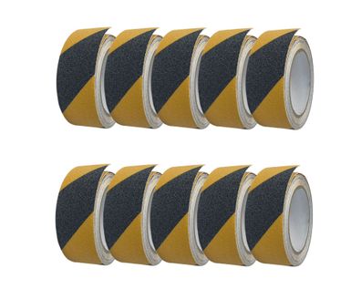 Klebeband Antirutschband Gripband 50mmx5m Antirutschstreifen schwarz-gelb 10 St