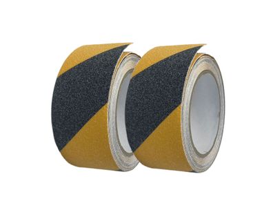 Klebeband Antirutschband Gripband 50mmx5m Antirutschstreifen schwarz-gelb 2 St