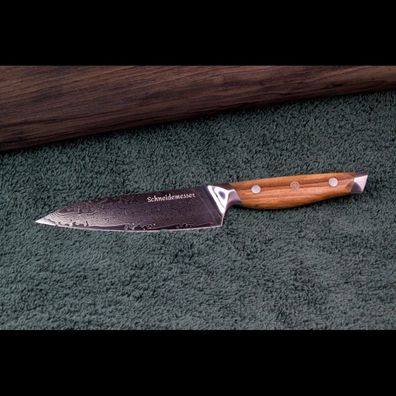 SKeld™ - Schneidemesser | Allzweckmesser | Damastmesser | Küchenmesser | Olivenholz