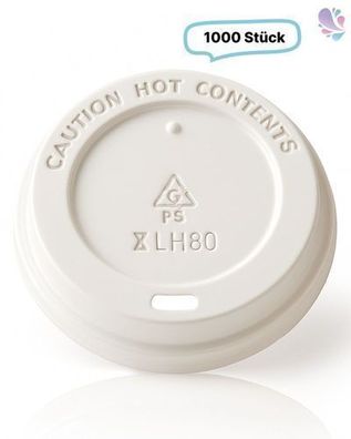 Deckel Weiß ODER Schwarz 1.000 Stk für Kaffeebecher 0,20 l, Durchmesser 81 mm