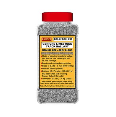 Proses [PBAL-02] 1.4 KG (3.0 lbs) echter Kalkstein-Schotter HO/OO (Mittelgrau ) - NEU