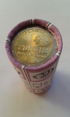 Rolle 2 euro 2018 Belgien Jahrestag 1. Weltkrieg 25x2 euro 2018 Rolle Belgien