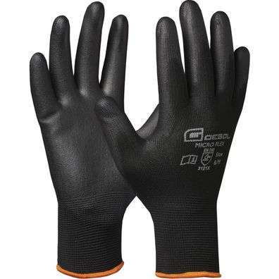 Gebol Schutzhandschuh Micro Flex schwarz Größe 8 ()