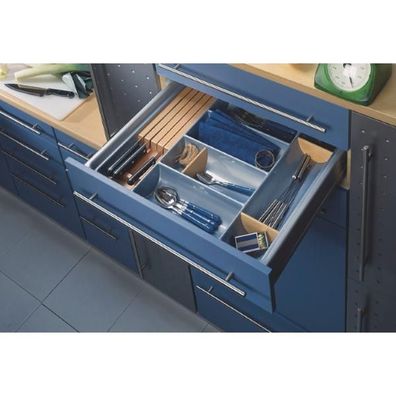 blum Besteckeinsatz Vario Tiefe 360-440mm Korpusbreite 350mm silbergrau hochglanz R