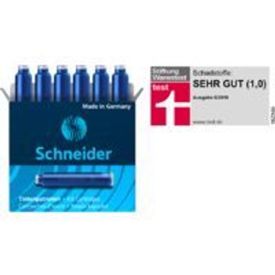 Schneider Standard-Tintenpatronen blau, Packung mit 6 Stück