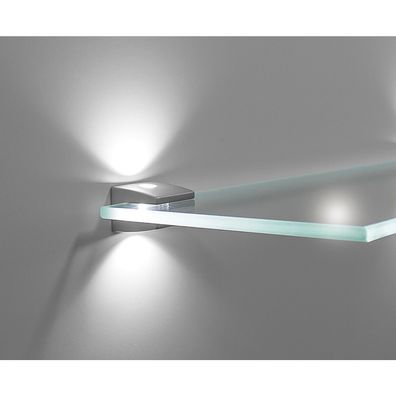 Furnika LED-Glasklemmträger ZETA 3S Touch 1,2 W, Zamak alufarbig
