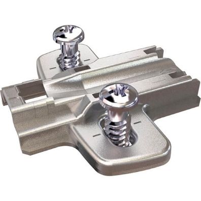 Hettich Kreuzmontageplatte mit Langloch Systemschraube Distanz 0mm