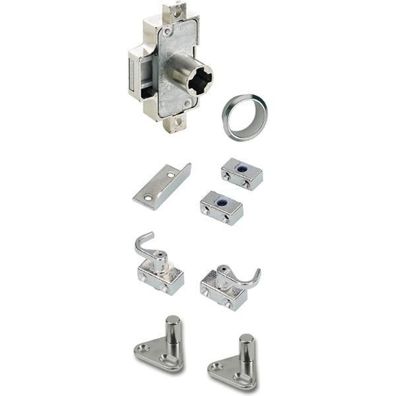 Hettich Prestige 2000 Zylinder-Drehstangenschloss Z23 Set Dornmaß 15 L20 vernickelt