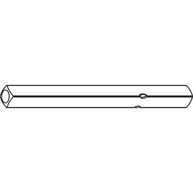 Ogro Drückerstift PR 114 PB Vierkant 8mm 123mm Stahl verzinkt