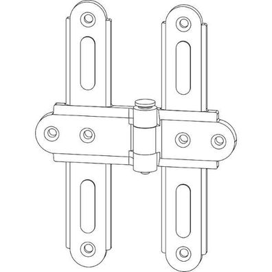 Maco #14092 Rustico Ladenmittelkreuzband Versatz 0-25mm Abstand 13mm schwarz
