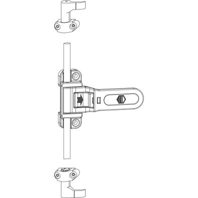 Maco #104035 Rustico Stangen-Ladenschnappverschluss ohne Schließzapfenplatten schwa