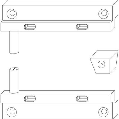 Maco #14008 Rustico Schließzapfenplatten-Garnitur BLR R3 Ladenabstand 20mm schwarz