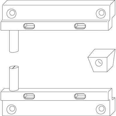 Maco #14011 Rustico Schließzapfenplatten-Garnitur BLR R3 Ladenabstand 25mm schwarz