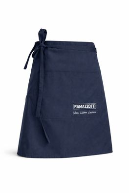 Ramazzotti Kellnerschürze Blau – Gastronomie Barschürze aus Baumwolle – mit Fro
