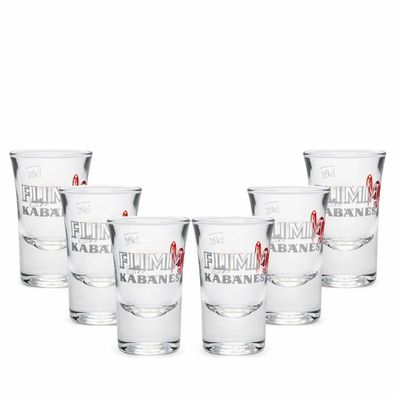 FLIMM Kabänes Shotgläser 6er Set – 2 cl / 4 cl Stamper mit Eichstrich – Schnaps