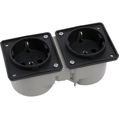 Berker Integro Doppelsteckdose anthrazit ohne Rahmen ()