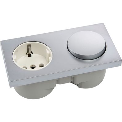 Berker Integro Pure Schalter chrom matt + Steckdose polarweiß ()