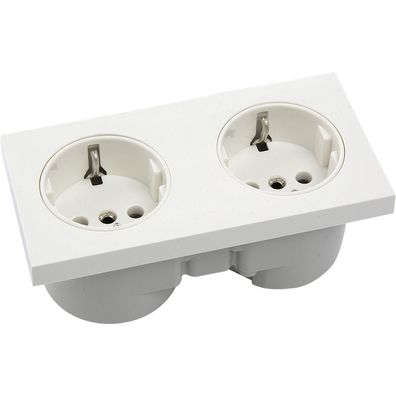 Berker Integro Pure Doppelsteckdose polarweiß glänzend Steckdose weiß ()