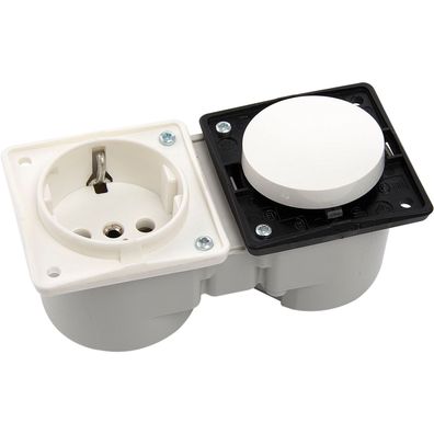 Berker Integro Schalter polarweiß + Steckdose polarweiß ohne Rahmen ()