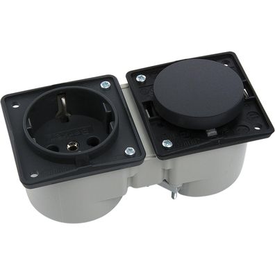 Berker Integro Schalter anthrazit matt + Steckdose anthrazit ohne Rahmen ()