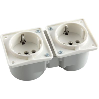 Berker Integro Doppelsteckdose polarweiß ohne Rahmen ()