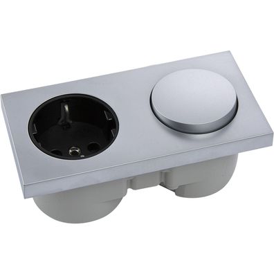 Berker Integro Pure Schalter chrom matt + Steckdose schwarz ()