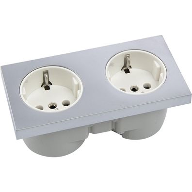 Berker Integro Pure Doppelsteckdose chrom matt Steckdose weiß ()