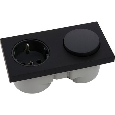 Berker Integro Pure Schalter schwarz matt + Steckdose schwarz ()