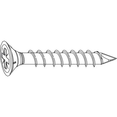 Maco #11186 Rustico Spanplattenschraube Senkkopf 4.5x40mm Stahl verzinkt schwarz (1