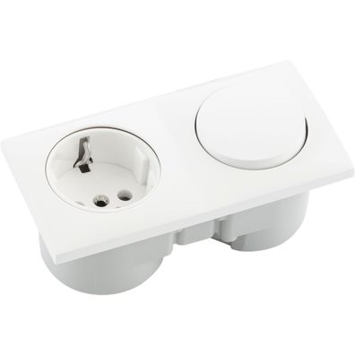 Berker Integro Flow Schalter polarweiß glänzend + Steckdose polarweiß ()