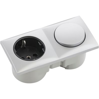 Berker Integro Flow Schalter chrom matt + Steckdose schwarz ()