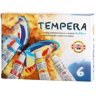 KOH Temperafarben 6er Set Grundsortiment - 6 x 16 ml / Tube