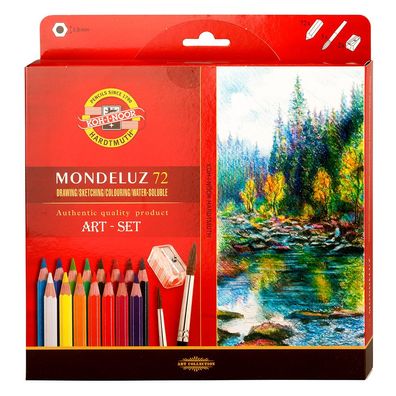 KOH Aquarell Künstlerfarbstifte 72er Set + Spitzer u Pinsel
